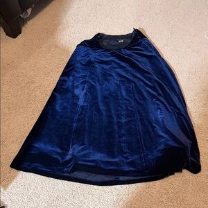 Women's Velvet A-Line Skirt - Navy Blue